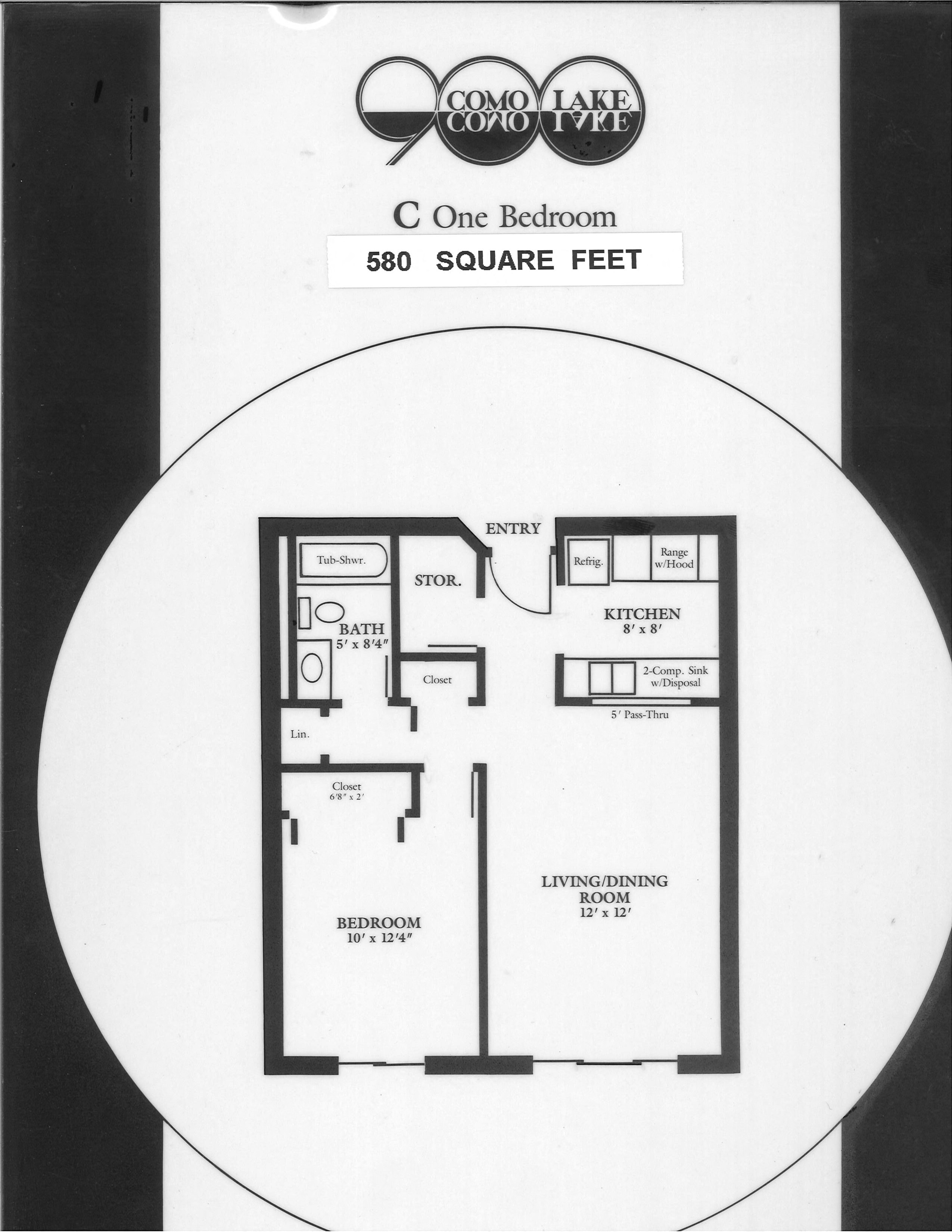 1 bedroom floor plan C